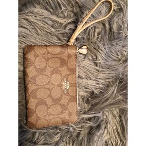 Coach signature canvas wristlet